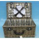 Customized Classical Lined Portable Wicker Picnic Basket with Natural Color