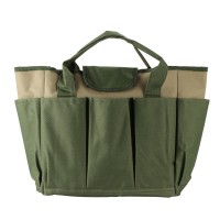 600d Oxford Fabric 8 Sides Multi Pocket Tote Garden Handle Tools Organizer Storage Bag Portable Army Green